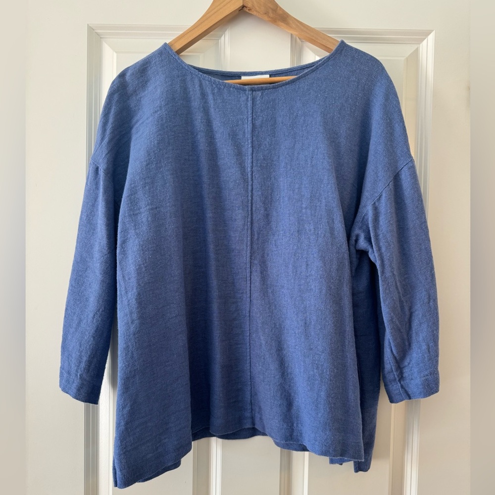 Pure J.Jill Hemp Cotton blue top, size medium never worn cleaning out closet